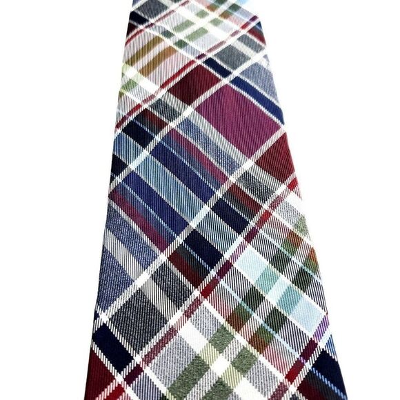 Croft & Barrow Multi Colored‎ Silk Tie Woven Tartan - Picture 2 of 6